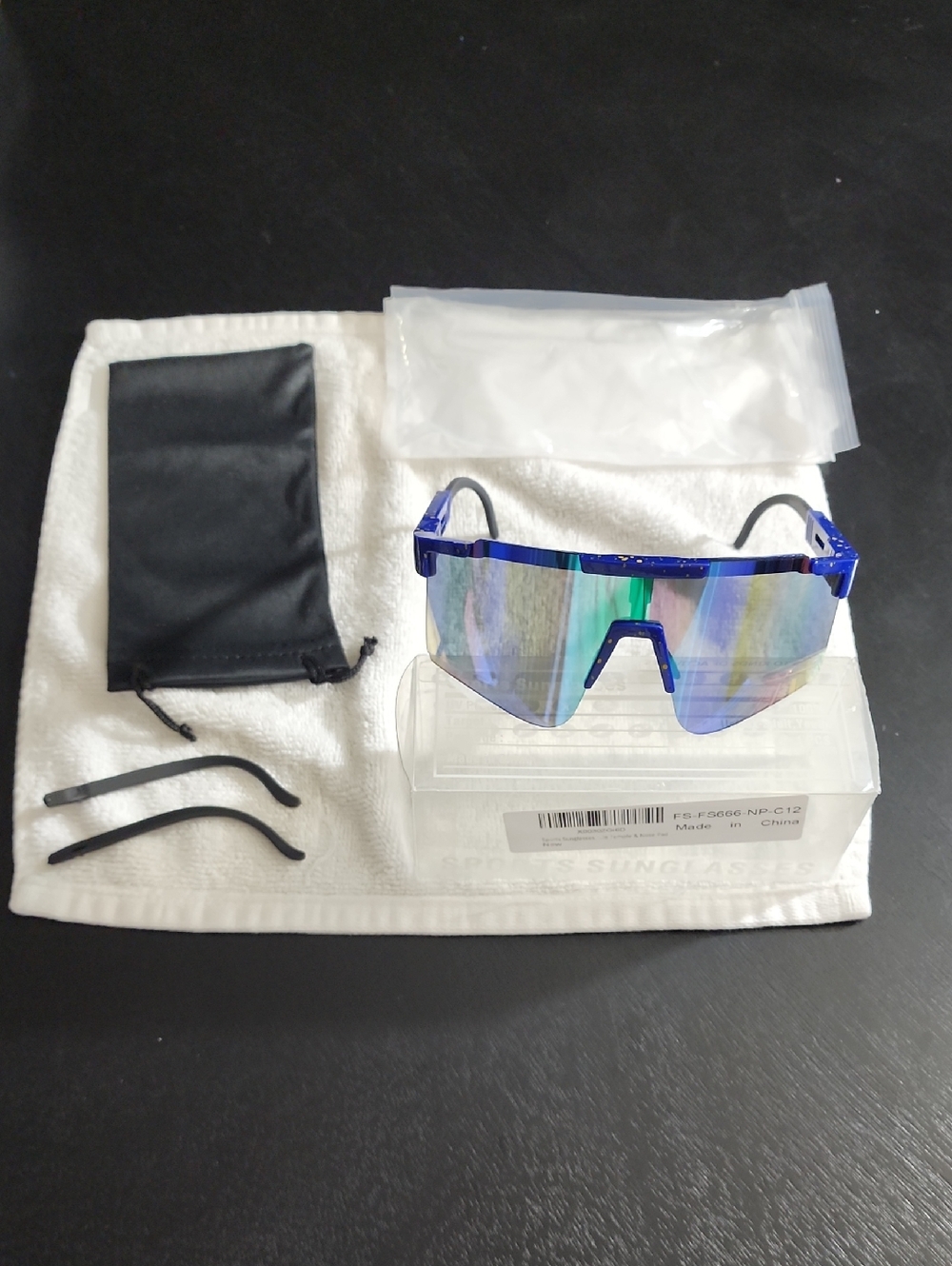 SPORTS SUNGLASSES FS666-NP-C12 Men Women & Youth Multicolor UV Wrap Shield Lens